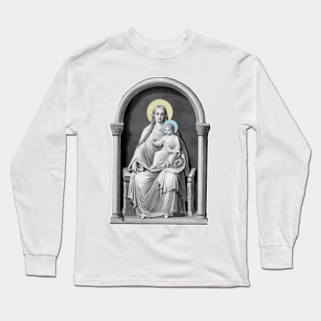 Our Lady Mother of God Mary and the Child Jesus Christ Long Sleeve T-Shirt by Marccelus